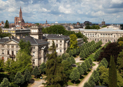 Les jardins depuis l'institut de botanique