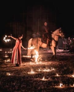 Spectacle équestre et pyrotechnique