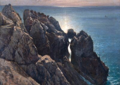 Gabriel Loppé, Nice, soleil couchant, huile sur ca
