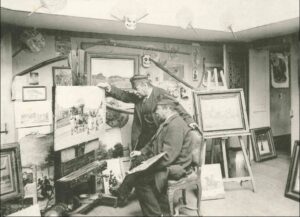 Jules et Léon Voirin dans leur atelier, phototypie